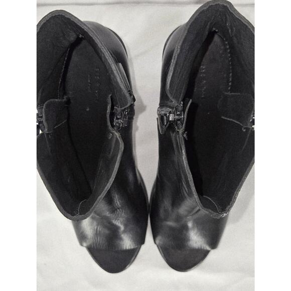 RAG & BONE WOMEN’S NOELLE BLACK LEATHER PEEP TOE BOOTIES – US SIZE 9 - Picture 11 of 11